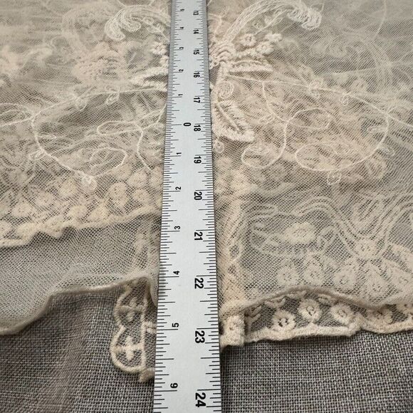 Nabee Cottagecore Sheer Lace Open Front Vest Boho Festival Top Romantic XL - Picture 8 of 14